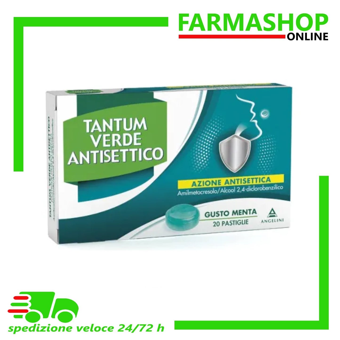 Tantum Verde Antisettico 20 Pastiglie Gusto Menta