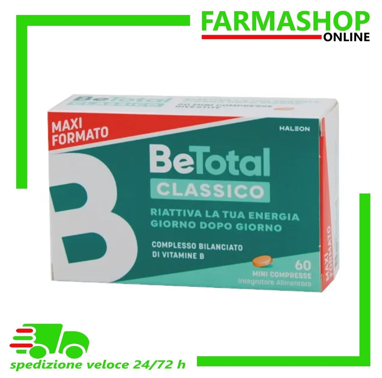 Be-total Integratore Alimentare Vitamina B, B3 Vitamina B12 Acido Folico Energia Per Adulti Compresse