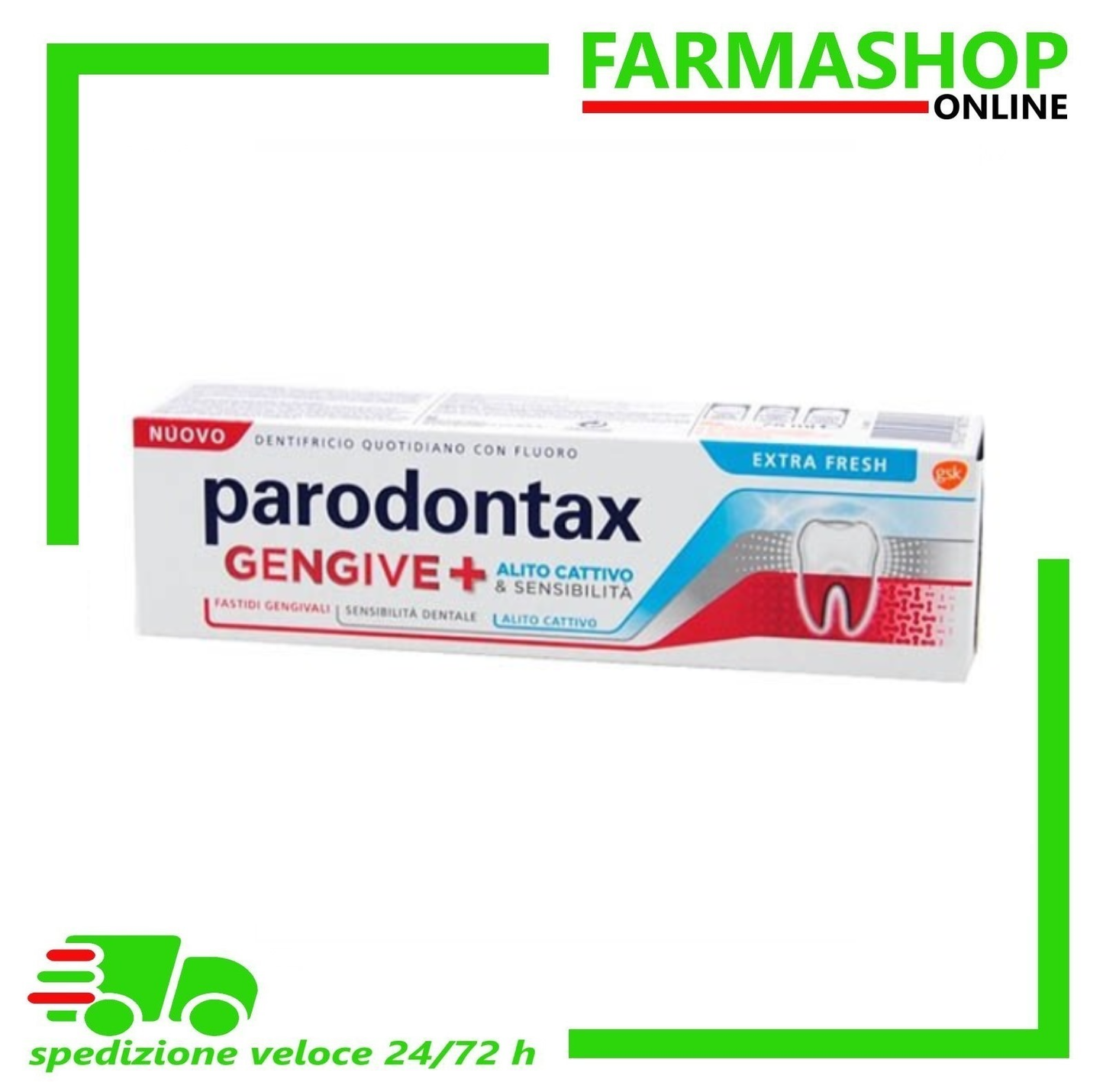 Parodontax Dentifricio Gengive + Alito Cattivo & Sensibilità Extra Fresh 75ml