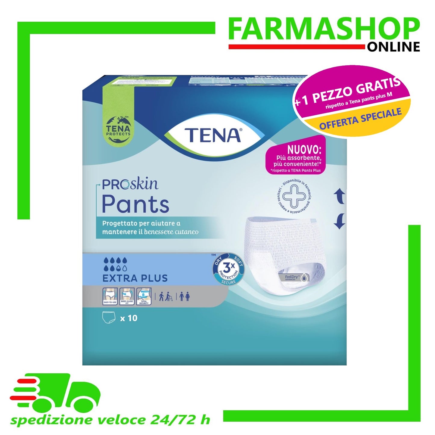 TENA PANTS PROSKIN EXTRA PLUS PIU' ASSORBENTI  MEDIUM 80-110 cm