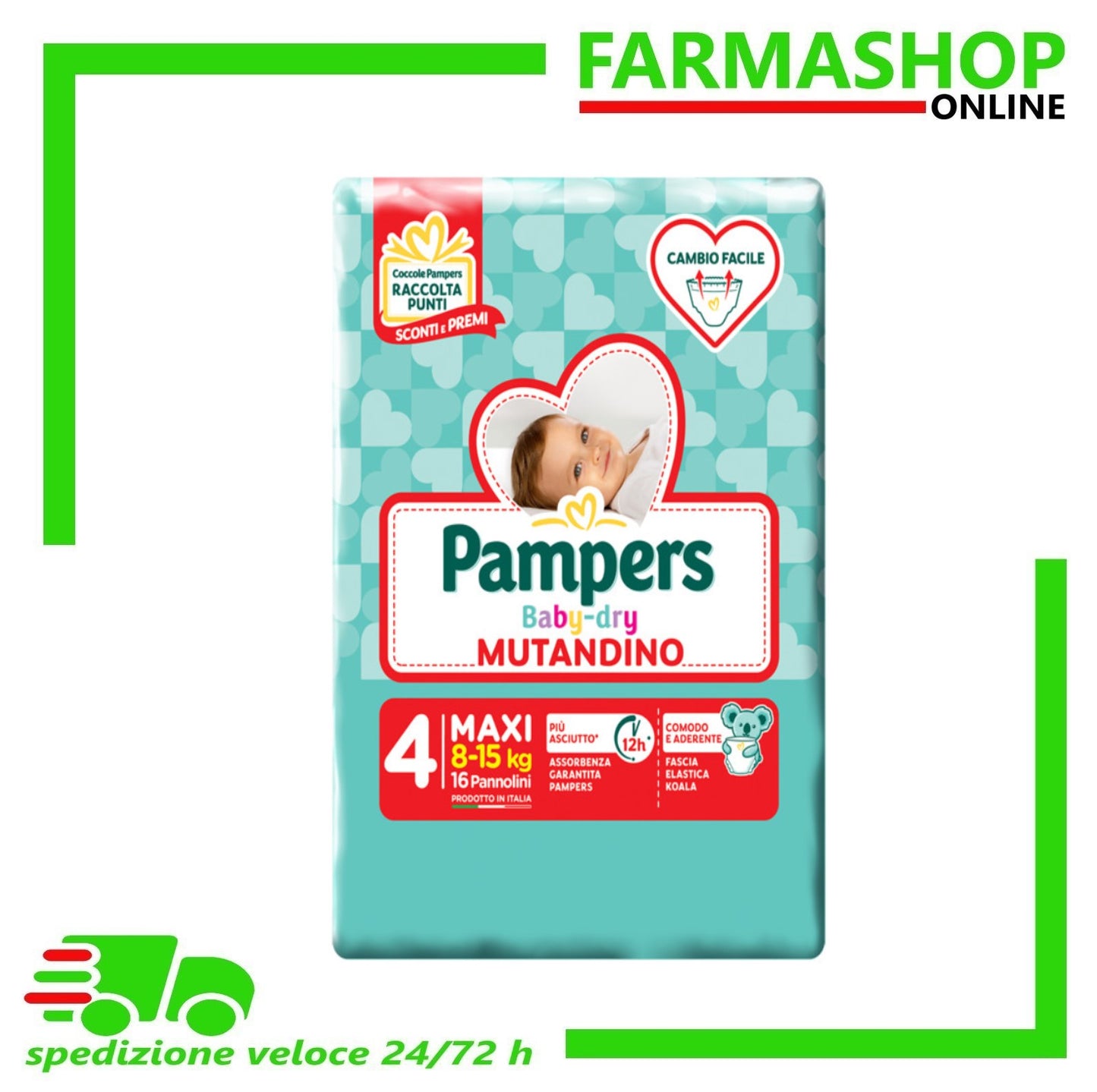 PAMPERS BABY DRY MUTANDINO 4 MAXI 8-15 KG