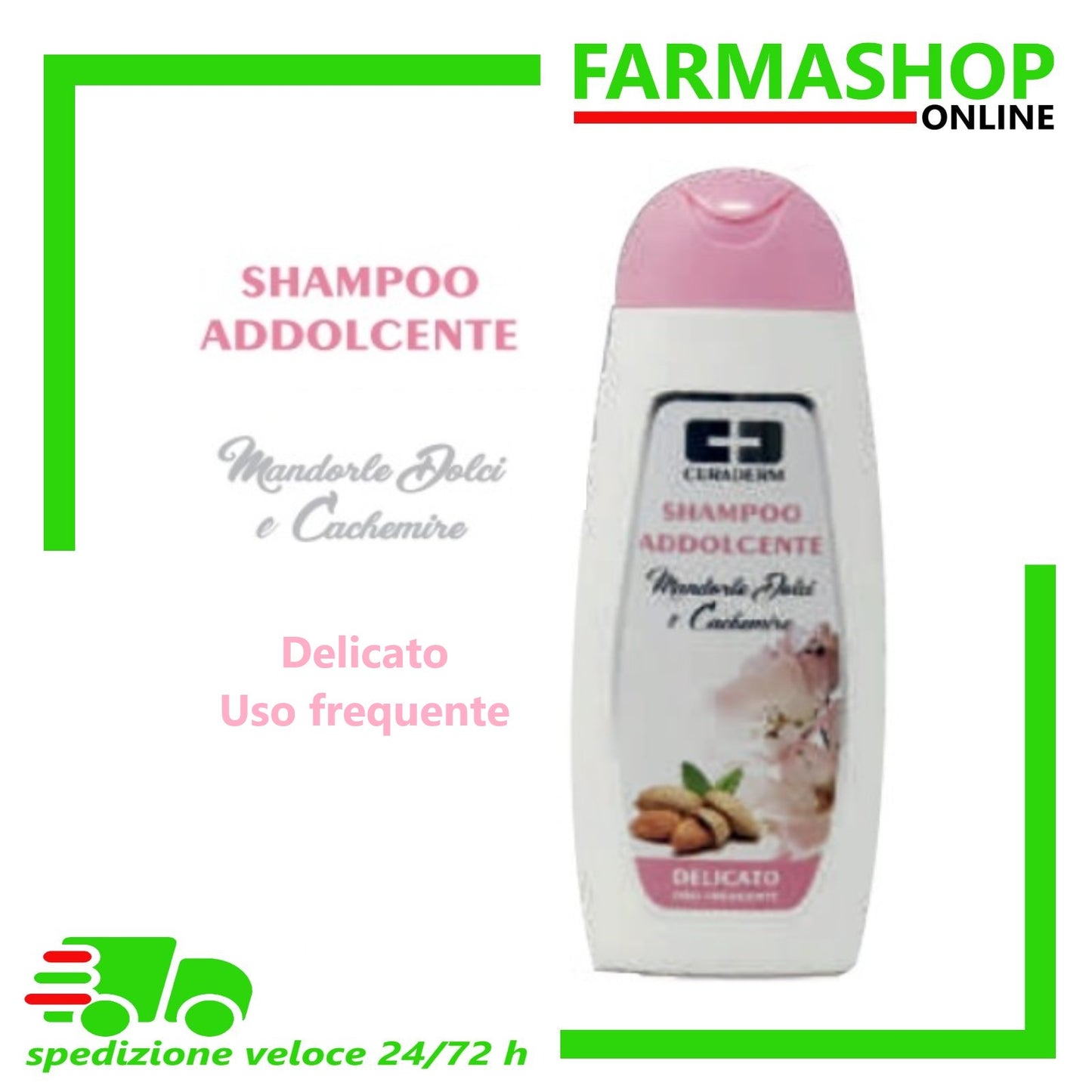 CURADERM SHAMPOO ADDOLCENTE MANDORLE DOLCI E CACHEMIRE DELICATO USO FREQUENTE