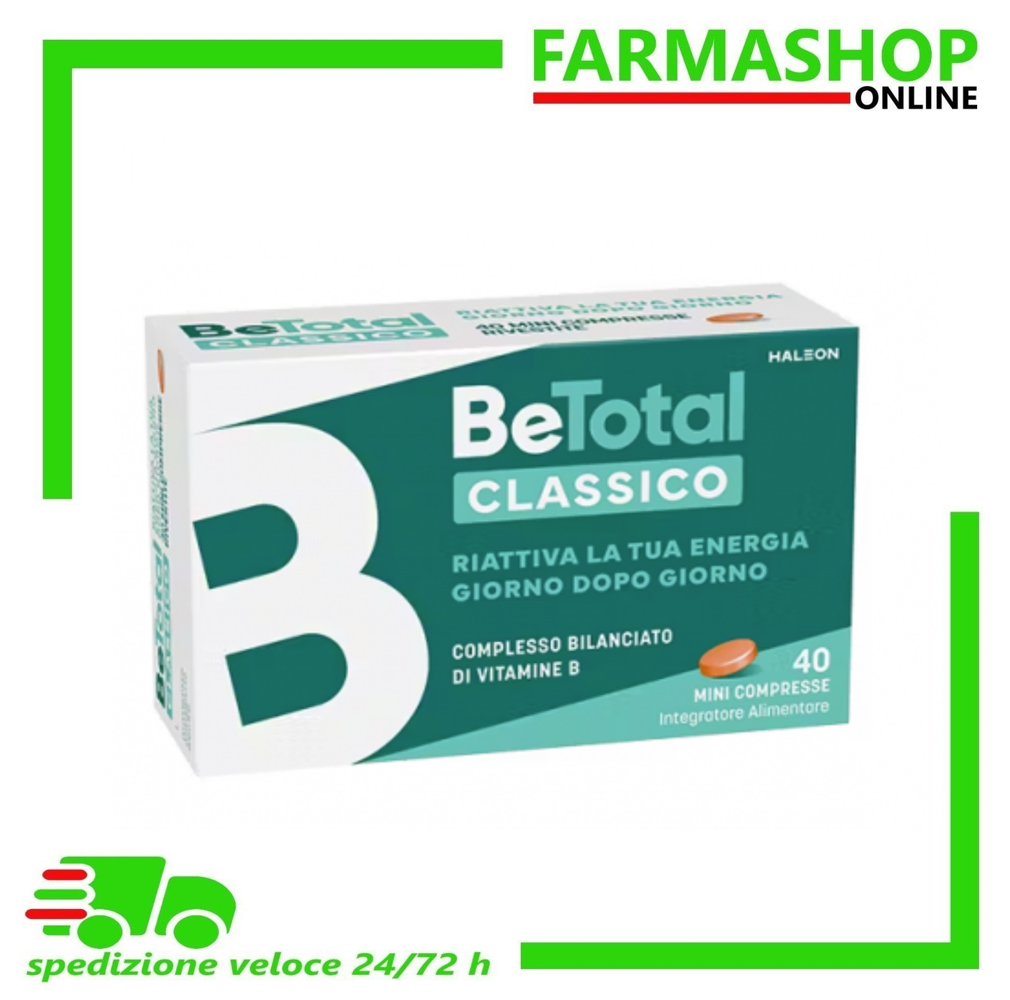 Be-total Integratore Alimentare Vitamina B, B3 Vitamina B12 Acido Folico Energia Per Adulti Compresse