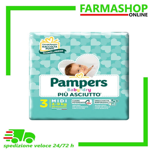 PAMPERS BABY DRY 3 MIDI 4-9 KG