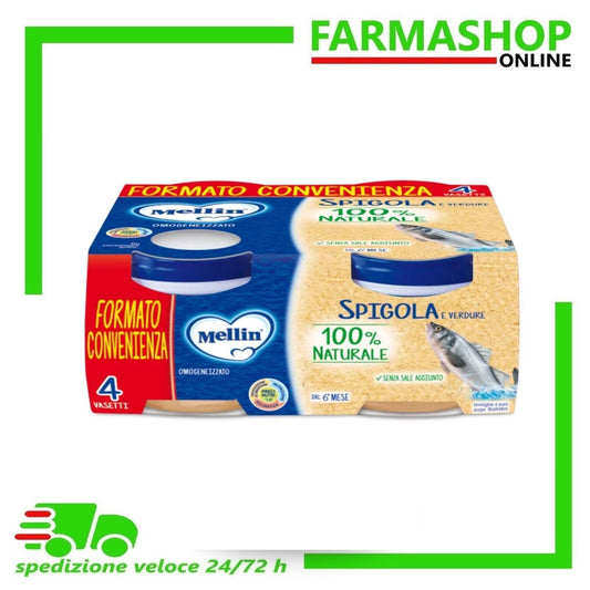 MELLIN Omogeneizzato Spigola e Verdure - 4 x 80 g